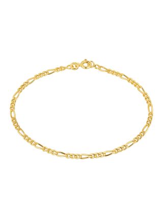 Lykka Basics silver förgyllt figaro kedjearmband 2,8 mm
