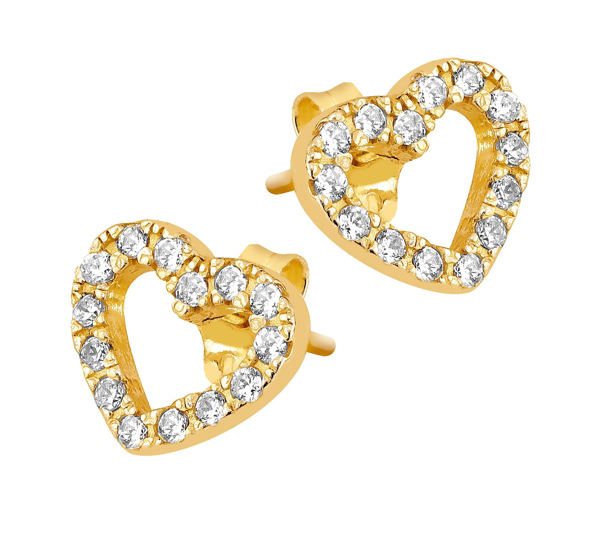 Lykka Hearts forgyllt pave hjärtörhängen