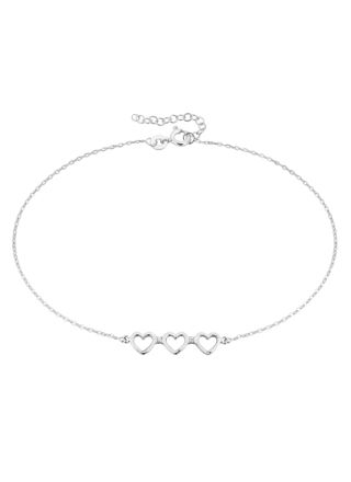 Lykka Hearts trippel hjärta hjärtankelkedja silver