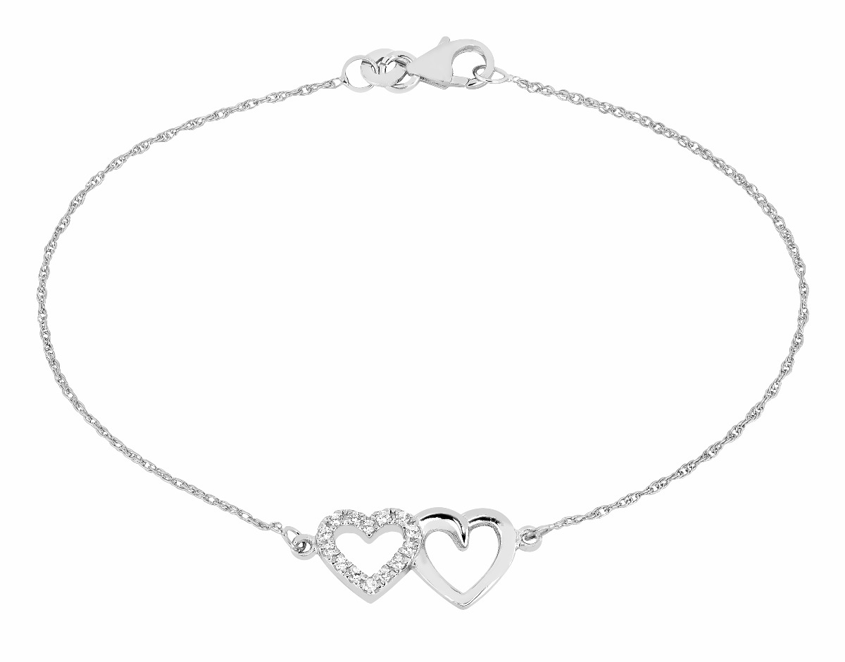 Lykka Hearts hjärtarmband silver