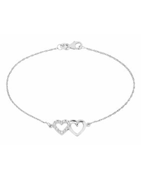 Lykka Hearts hjärtarmband silver