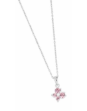 Lykka Symbols pink fjärilhalsband silver