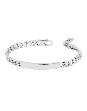 Lykka Casuals silver pansar armband med gravyrplatta