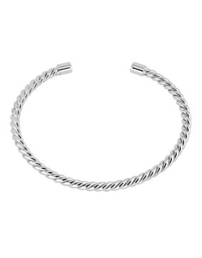 Twisted silver bangle