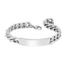 Lykka Strong pansararmband med platta 10 mm silverfärgat 19-10