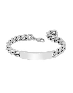 Lykken Strong armband med platta 8 mm silverfärgat