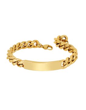 Lykken Strong pansararmband med platta 10 mm guld