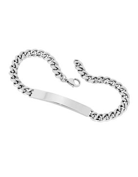 Lykken Strong pansararmband med platta 6 mm silverfärgat