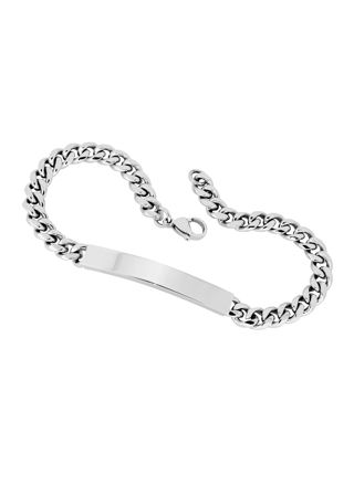 Lykka Strong pansararmband med platta 6 mm silverfärgat