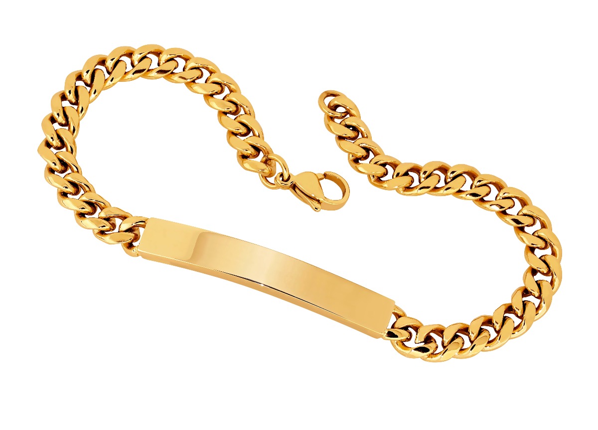 Lykka Strong pansararmband med platta 6 mm guld 21-6GOLD