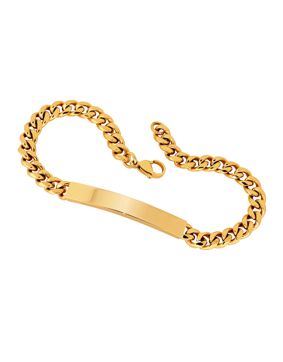 Lykken Strong guldpläterad armband med platta 6 mm