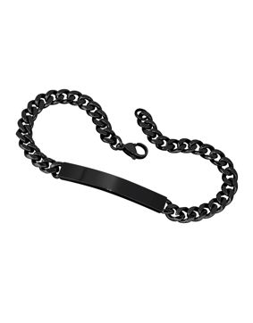 Lykka Strong pansararmband med platta 6 mm svart