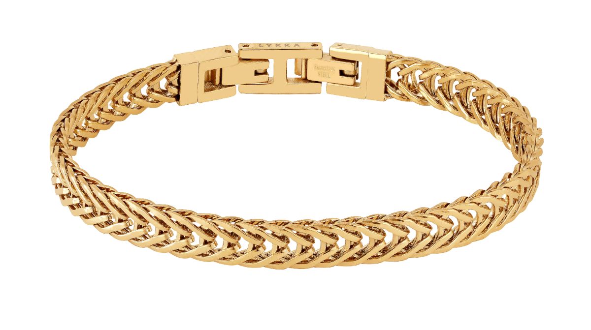 Lykka Strong Franco armband stål guldfärgat 20.5 cm GOLD