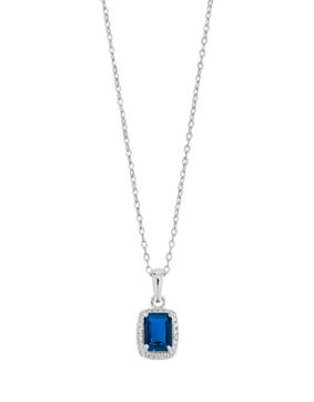 Lykka Casuals blå octagon halo silverhalsband