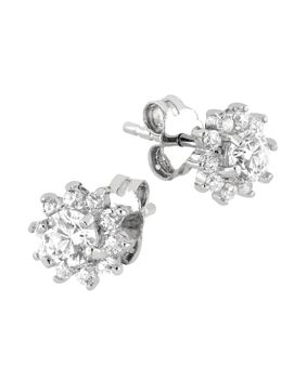Lykka Casuals blomörhängen silver