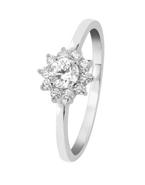 Lykken Casuals blomring silver
