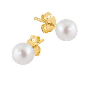 Lykka Pearls guldpläterad helmiörhängen silver 6 mm  main product photo