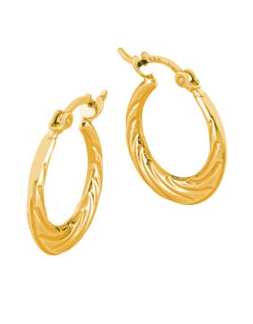 Lykken Casuals guldpläterad chunky twisted silverhoops