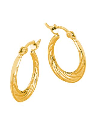 Lykka Casuals guldpläterad chunky twisted silverhoops