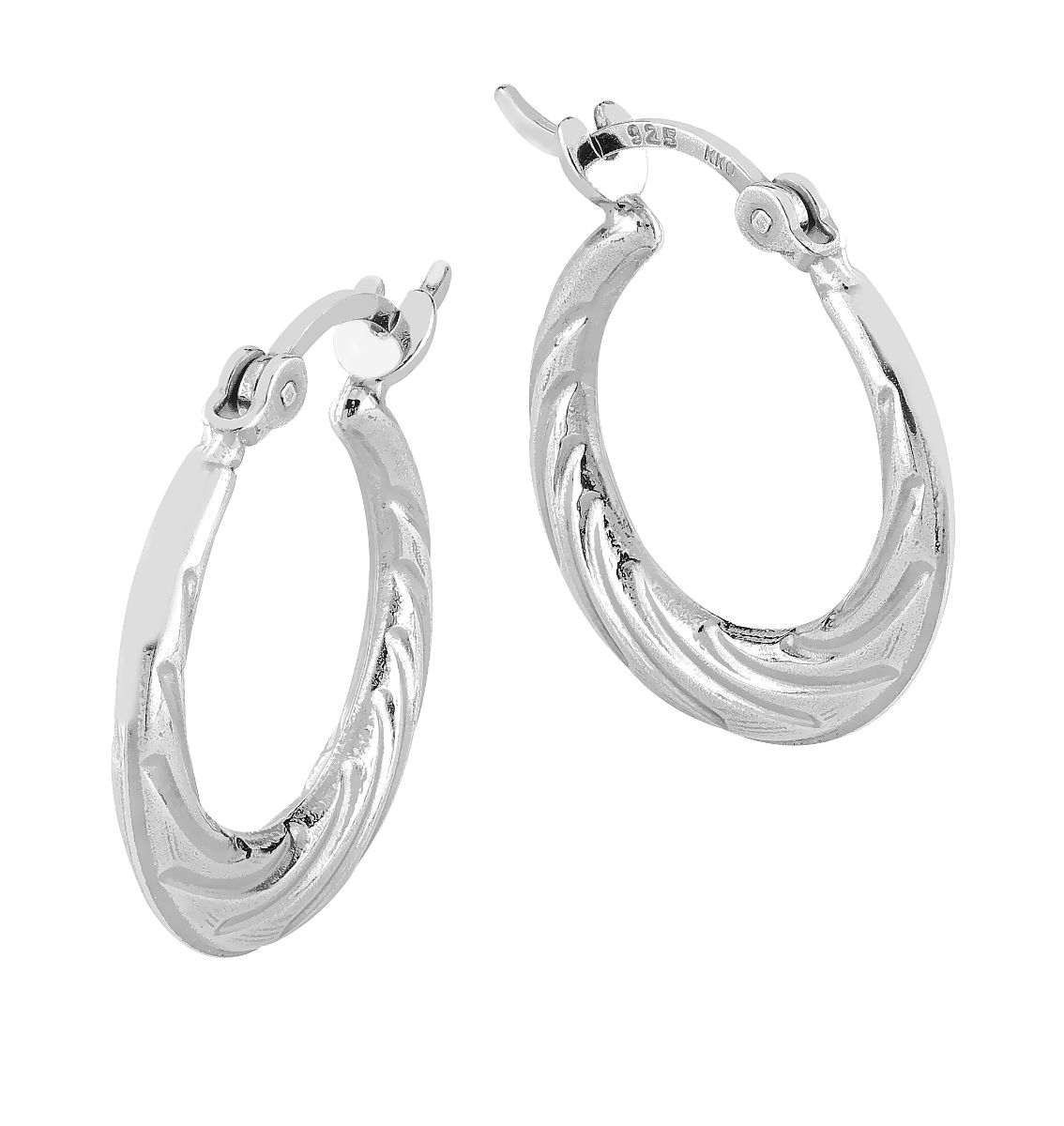 Lykka Casuals chunky twisted silverhoops 