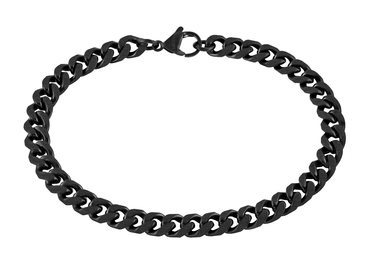Lykka Strong stål pansararmband 6 mm mattsvart 