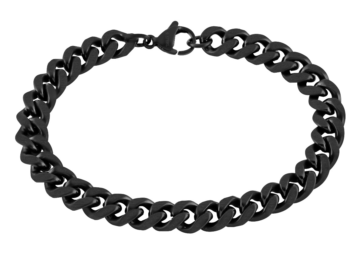 Lykka Strong stål pansararmband 8 mm mattsvart 