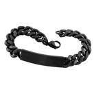 Lykka Strong stål pansararmband 10 mm med platta mattsvart 21 cm