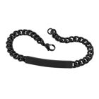 Lykka Strong stål pansararmband 6 mm med platta mattsvart 21 cm