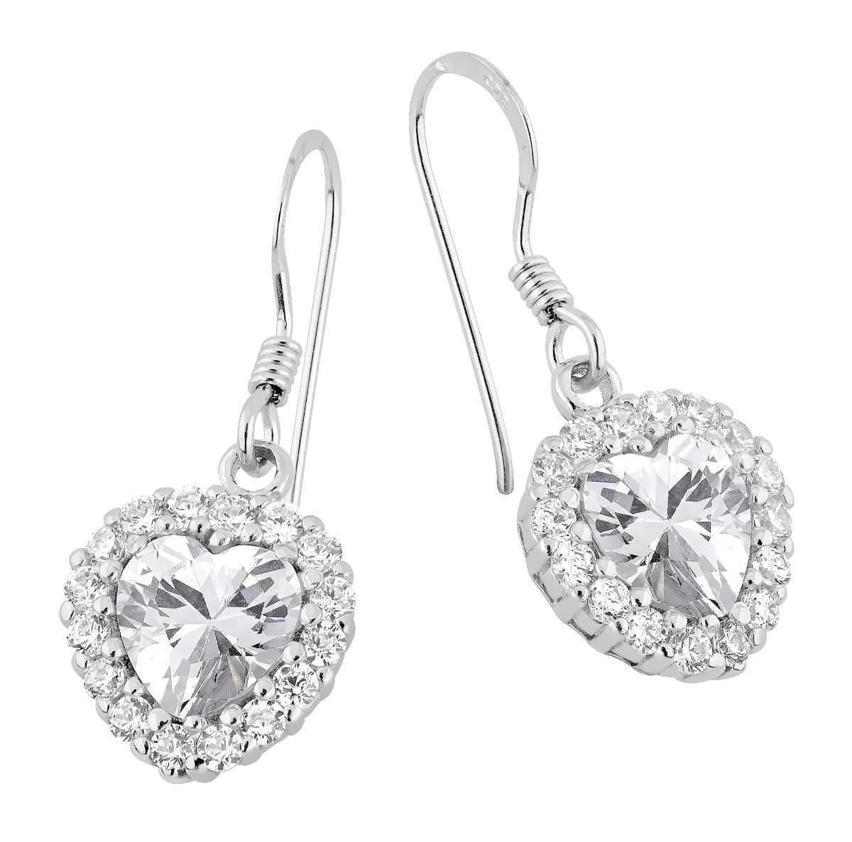 Lykka Hearts halo hjärtörhängen krok silver 