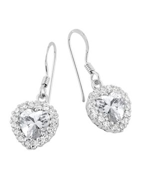 Lykka Hearts halo hjärtörhängen krok silver