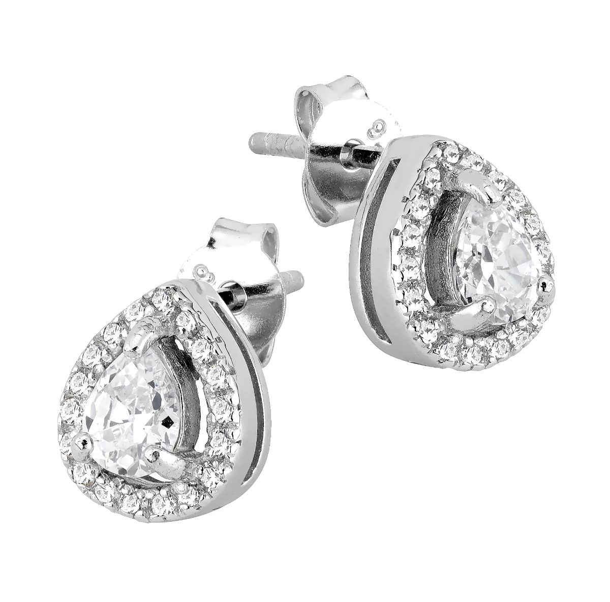 Lykka Casuals halo dropp silverörhängen