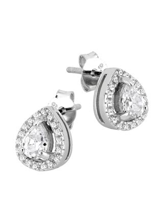 Lykka Casuals halo dropp silverörhängen