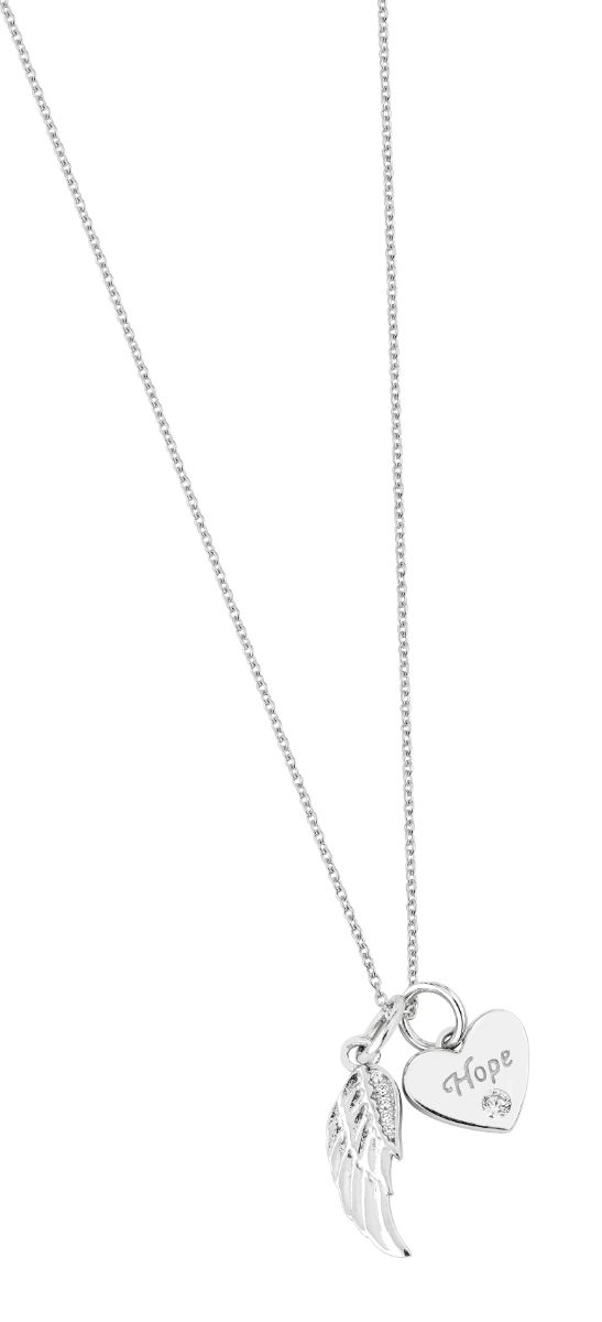 Lykka Symbols Ving och hjärta silverhalsband 42+3 cm 