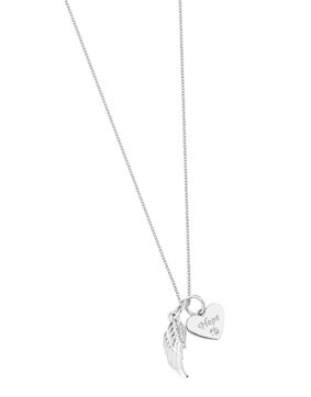 Lykka Symbols Ving och hjärta silverhalsband 42+3 cm