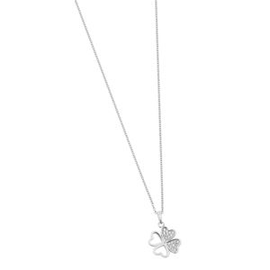 Lykka Symbols fyrklöver pave silverhalsband 42+3 cm  main product photo
