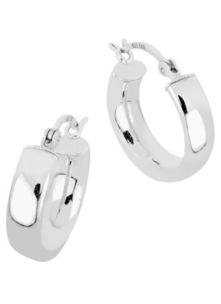 Lykka Casuals breda huggies i silver 15 mm