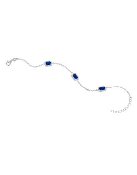 Lykka Casuals Baguette silverarmband 17+3cm