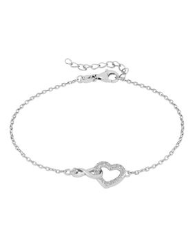 Lykka Hearts hjärt och evighetssymbol silverarmband 17+3cm