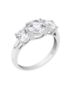 Lykka Casuals trilogy trestens zirkonia-silverring