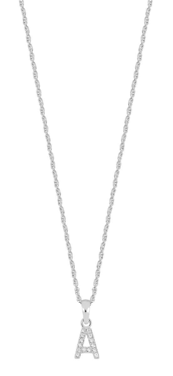 Lykka Symbols silver bokstavshalsband 