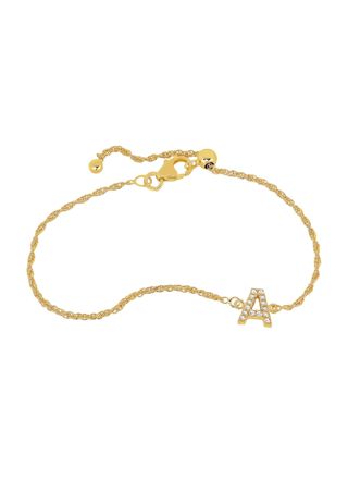 Lykka Symbols guldpläterat bokstavsarmband silver