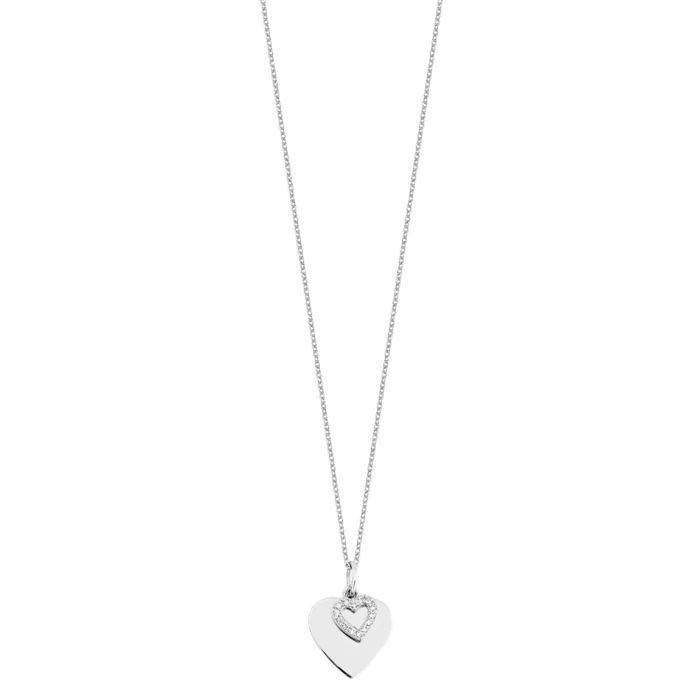 Lykka Hearts Två hjärtan silverhalsband 45cm main product photo