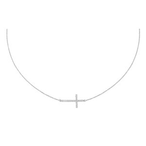 Lykka Crosses Kors silverhalsband sideways 45cm main product photo