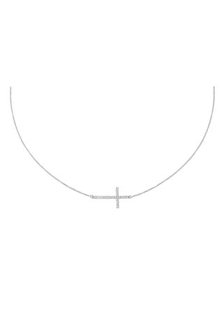 Lykka Crosses Kors silverhalsband sideways 45cm