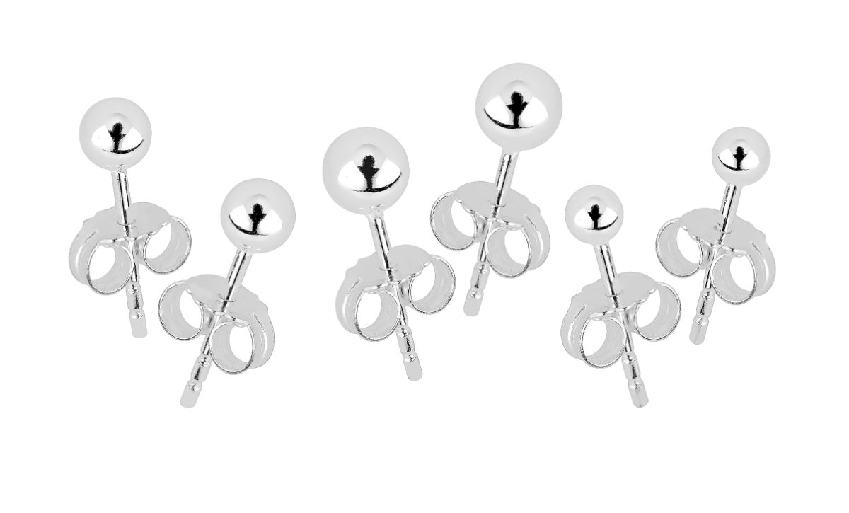 Lykka Casuals 3 par kulorhangeset i silver 