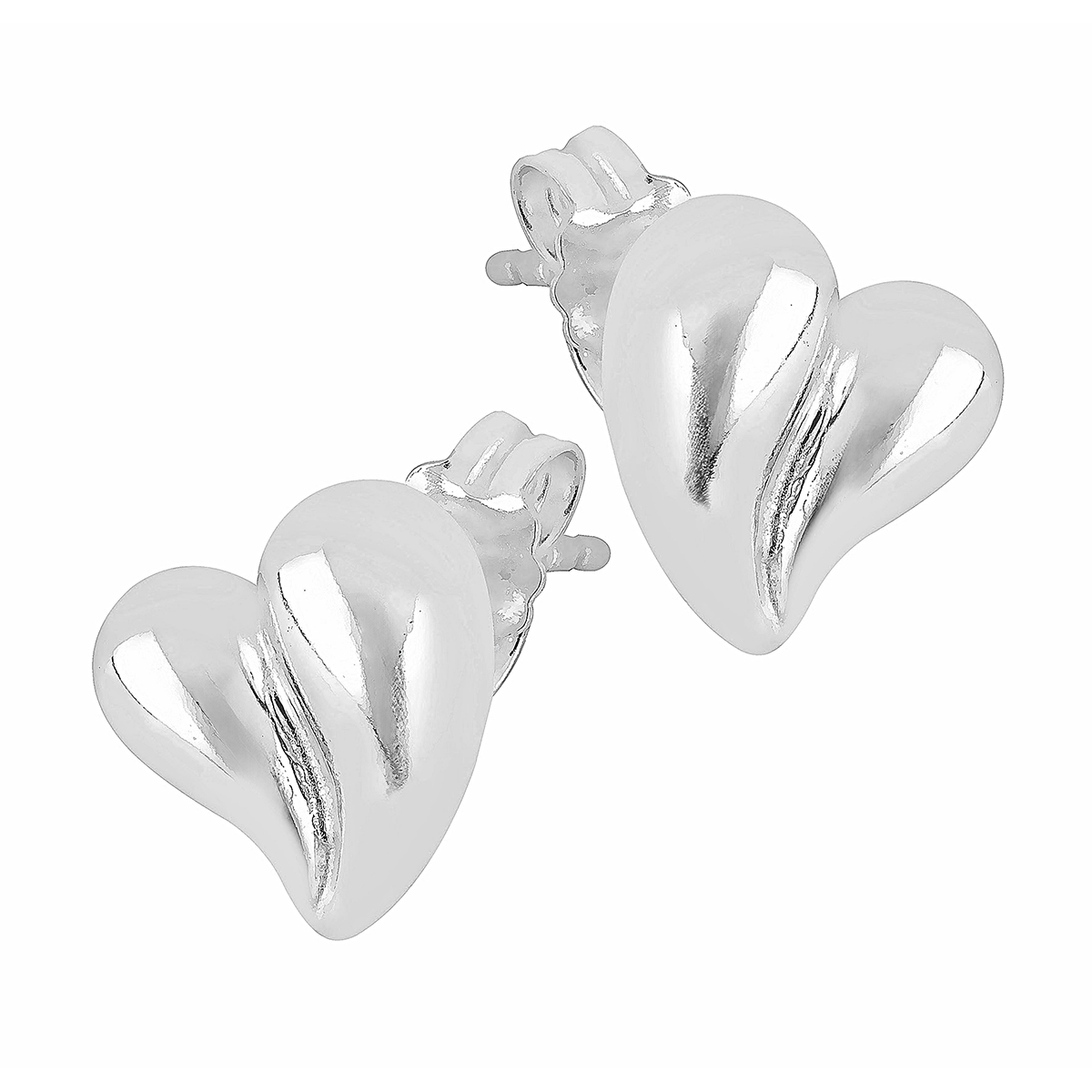 Lykka Hearts örhängen 10 mm silver