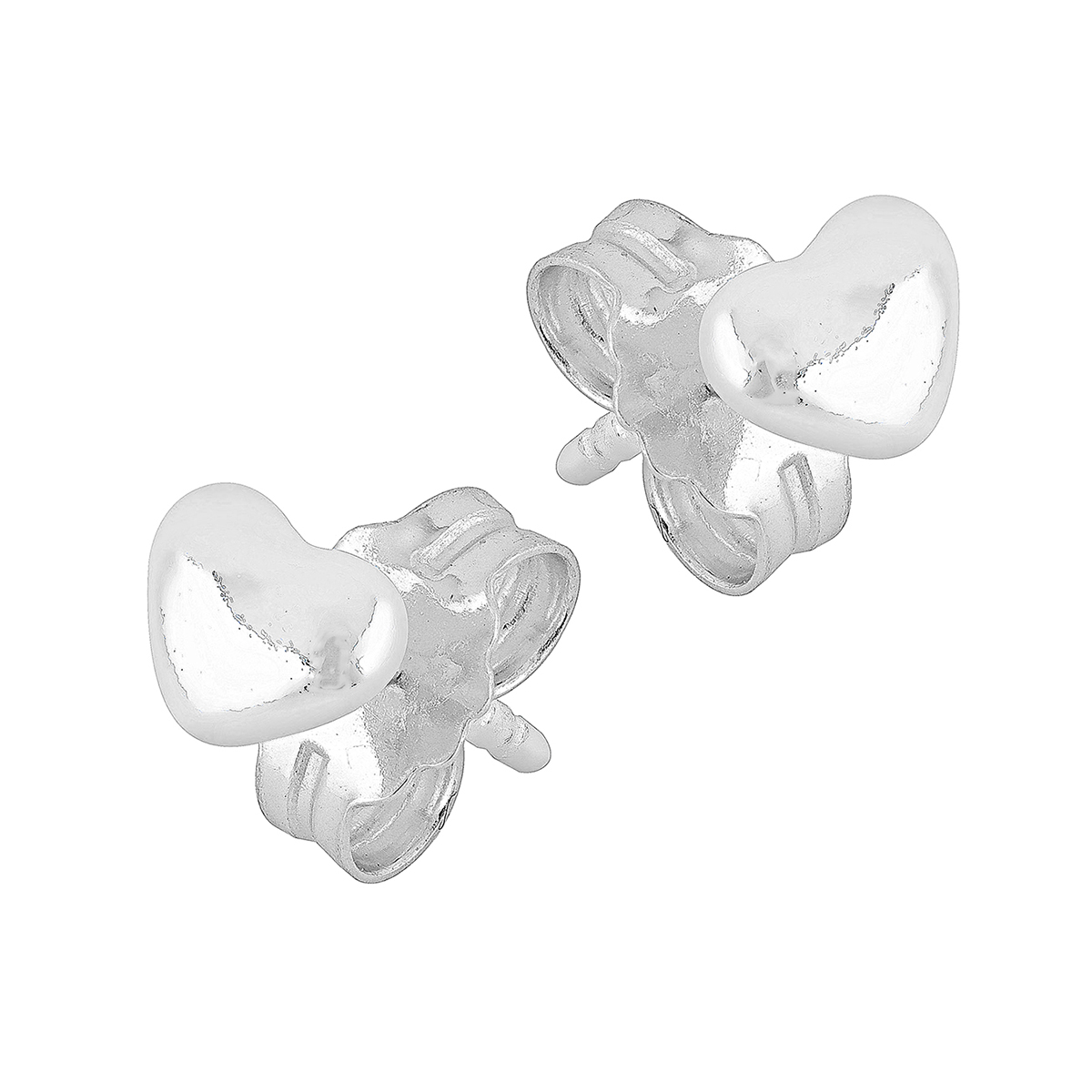 Lykka Hearts 5mm silverörhängen