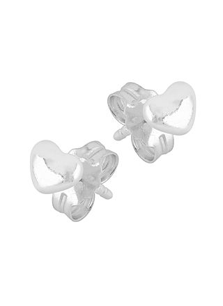 Lykka Hearts 5mm silverörhängen