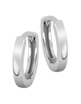 Lykken Casuals silverfärgade släta örhängen stora 15 mm