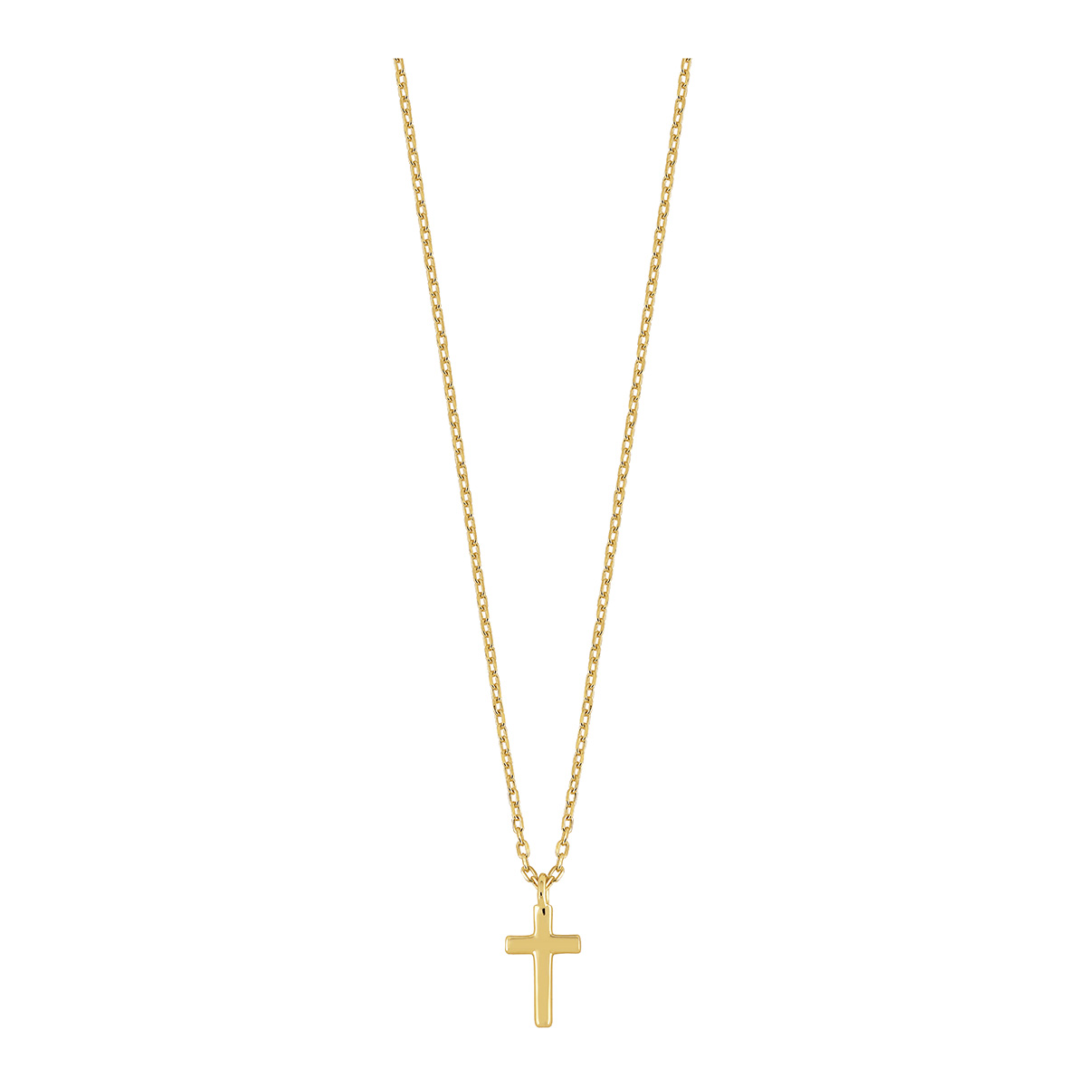 Lykka Crosses förgyllt slätt korshalsband 10 mm